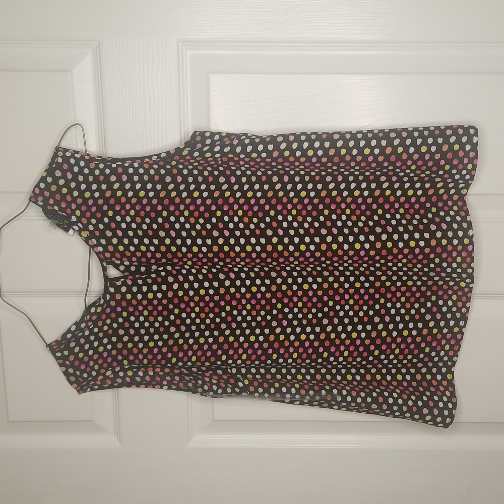 Kasper‎ Petite medium Sleeveless blouse Polka Dot Yellow, Pink, Orange